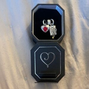 BRIGHTON Silver Charm Bracelet with Red and Gold Accents